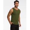 GYS Bamboo Viscose Mens Tank Top, Casual Sleeveless Undershirt, Quick Dry Lightweight Muscle Shirts, Soft Men’s Pajama Tops(Army Green)