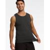 GYS Bamboo Viscose Mens Tank Top, Casual Sleeveless Undershirt, Quick Dry Lightweight Muscle Shirts, Soft Men’s Pajama Tops(Black Melange)