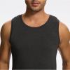 GYS Bamboo Viscose Mens Tank Top, Casual Sleeveless Undershirt, Quick Dry Lightweight Muscle Shirts, Soft Men’s Pajama Tops(Black Melange)