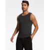 GYS Bamboo Viscose Mens Tank Top, Casual Sleeveless Undershirt, Quick Dry Lightweight Muscle Shirts, Soft Men’s Pajama Tops(Black Melange)
