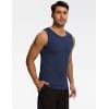 GYS Bamboo Viscose Mens Tank Top, Casual Sleeveless Undershirt, Quick Dry Lightweight Muscle Shirts, Soft Men’s Pajama Tops(Deep Blue)