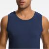 GYS Bamboo Viscose Mens Tank Top, Casual Sleeveless Undershirt, Quick Dry Lightweight Muscle Shirts, Soft Men’s Pajama Tops(Deep Blue)