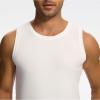 GYS Bamboo Viscose Mens Tank Top, Casual Sleeveless Undershirt, Quick Dry Lightweight Muscle Shirts, Soft Men’s Pajama Tops(White)