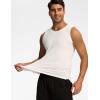 GYS Bamboo Viscose Mens Tank Top, Casual Sleeveless Undershirt, Quick Dry Lightweight Muscle Shirts, Soft Men’s Pajama Tops(White)