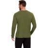 GYS Bamboo-Derived Viscose Men’s Pajama Top Soft Long Sleeve Sleep T-Shirt(Army Green)