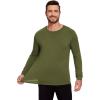 GYS Bamboo-Derived Viscose Men’s Pajama Top Soft Long Sleeve Sleep T-Shirt(Army Green)