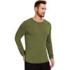 GYS Bamboo-Derived Viscose Men’s Pajama Top Soft Long Sleeve Sleep T-Shirt(Army Green)
