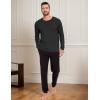GYS Bamboo-Derived Viscose Men’s Pajama Top Soft Long Sleeve Sleep T-Shirt(Black)