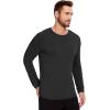 GYS Bamboo-Derived Viscose Men’s Pajama Top Soft Long Sleeve Sleep T-Shirt(Black)