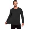 GYS Bamboo-Derived Viscose Men’s Pajama Top Soft Long Sleeve Sleep T-Shirt(Black)