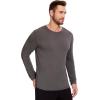GYS Bamboo-Derived Viscose Men’s Pajama Top Soft Long Sleeve Sleep T-Shirt(Dark Grey)