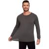 GYS Bamboo-Derived Viscose Men’s Pajama Top Soft Long Sleeve Sleep T-Shirt(Dark Grey)