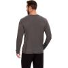 GYS Bamboo-Derived Viscose Men’s Pajama Top Soft Long Sleeve Sleep T-Shirt(Dark Grey)