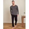 GYS Bamboo-Derived Viscose Men’s Pajama Top Soft Long Sleeve Sleep T-Shirt(Dark Grey)