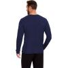 GYS Bamboo-Derived Viscose Men’s Pajama Top Soft Long Sleeve Sleep T-Shirt(Navy)