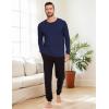 GYS Bamboo-Derived Viscose Men’s Pajama Top Soft Long Sleeve Sleep T-Shirt(Navy)