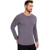 GYS Bamboo-Derived Viscose Men’s Pajama Top Soft Long Sleeve Sleep T-Shirt(Reddish Grey)