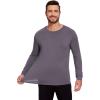 GYS Bamboo-Derived Viscose Men’s Pajama Top Soft Long Sleeve Sleep T-Shirt(Reddish Grey)