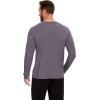 GYS Bamboo-Derived Viscose Men’s Pajama Top Soft Long Sleeve Sleep T-Shirt(Reddish Grey)