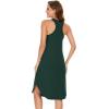 GYS Long Nightgown for Women – Viscose Made from Bamboo, Soft Sleeveless Sleep Shirt Summer Racerback Sleep Dress(Dark Green)