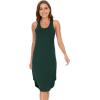GYS Long Nightgown for Women – Viscose Made from Bamboo, Soft Sleeveless Sleep Shirt Summer Racerback Sleep Dress(Dark Green)