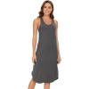 GYS Long Nightgown for Women – Viscose Made from Bamboo, Soft Sleeveless Sleep Shirt Summer Racerback Sleep Dress(Dark Heather Grey)