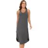 GYS Long Nightgown for Women – Viscose Made from Bamboo, Soft Sleeveless Sleep Shirt Summer Racerback Sleep Dress(Dark Heather Grey)