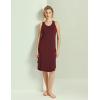 GYS Long Nightgown for Women – Viscose Made from Bamboo, Soft Sleeveless Sleep Shirt Summer Racerback Sleep Dress(Ficus Red)