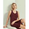 GYS Long Nightgown for Women – Viscose Made from Bamboo, Soft Sleeveless Sleep Shirt Summer Racerback Sleep Dress(Ficus Red)