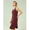GYS Long Nightgown for Women – Viscose Made from Bamboo, Soft Sleeveless Sleep Shirt Summer Racerback Sleep Dress(Ficus Red)