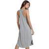 GYS Long Nightgown for Women – Viscose Made from Bamboo, Soft Sleeveless Sleep Shirt Summer Racerback Sleep Dress(Heather Grey)