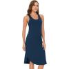 GYS Long Nightgown for Women – Viscose Made from Bamboo, Soft Sleeveless Sleep Shirt Summer Racerback Sleep Dress(Ink Blue)