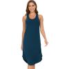 GYS Long Nightgown for Women – Viscose Made from Bamboo, Soft Sleeveless Sleep Shirt Summer Racerback Sleep Dress(Peacock Blue)
