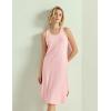 GYS Long Nightgown for Women – Viscose Made from Bamboo, Soft Sleeveless Sleep Shirt Summer Racerback Sleep Dress(Pink)