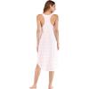 GYS Long Nightgown for Women – Viscose Made from Bamboo, Soft Sleeveless Sleep Shirt Summer Racerback Sleep Dress(Pink and White Stripe)