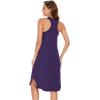 GYS Long Nightgown for Women – Viscose Made from Bamboo, Soft Sleeveless Sleep Shirt Summer Racerback Sleep Dress(Purple)