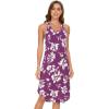 GYS Long Nightgown for Women – Viscose Made from Bamboo, Soft Sleeveless Sleep Shirt Summer Racerback Sleep Dress(Purple Floral)