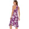 GYS Long Nightgown for Women – Viscose Made from Bamboo, Soft Sleeveless Sleep Shirt Summer Racerback Sleep Dress(Purple Floral)