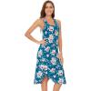 GYS Long Nightgown for Women – Viscose Made from Bamboo, Soft Sleeveless Sleep Shirt Summer Racerback Sleep Dress(Teal Blue Peony)