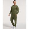 GYS Men’s Casual Athletic Tracksuit – Long Sleeve 2-Piece Running and Jogging Sweat Set(Olive)
