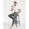 GYS Men’s Pajama Pants Bamboo Viscose Soft Joggers Sleep Bottoms with Drawstring and Pockets(Dark Heather Grey)