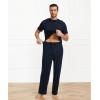 GYS Men’s Pajama Sets Bamboo Viscose Short Sleeve Top and Long Pants 2 Piece Sleepwear(Black)