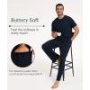 GYS Men’s Pajama Sets Bamboo Viscose Short Sleeve Top and Long Pants 2 Piece Sleepwear(Black)