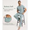 GYS Men’s Pajama Sets Bamboo Viscose Short Sleeve Top and Long Pants 2 Piece Sleepwear(Light Greyish Green)