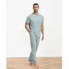 GYS Men’s Pajama Sets Bamboo Viscose Short Sleeve Top and Long Pants 2 Piece Sleepwear(Light Greyish Green)