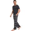 GYS Men’s Pajamas Set Short Sleeve Sleepwear Soft Pjs Top with Pants Cool Loungewear Set,Viscose Made from Bamboo(Dark Heather Grey)