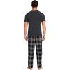 GYS Men’s Pajamas Set Short Sleeve Sleepwear Soft Pjs Top with Pants Cool Loungewear Set,Viscose Made from Bamboo(Dark Heather Grey)