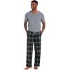 GYS Men’s Pajamas Set Short Sleeve Sleepwear Soft Pjs Top with Pants Cool Loungewear Set,Viscose Made from Bamboo(Heather Grey)