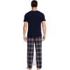 GYS Men’s Pajamas Set Short Sleeve Sleepwear Soft Pjs Top with Pants Cool Loungewear Set,Viscose Made from Bamboo(Navy)