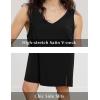 GYS Premium Bamboo Viscose Women’s Nightgowns Tank Sleep Dress V Neck Soft Sleeveless Sleepwear(Black)